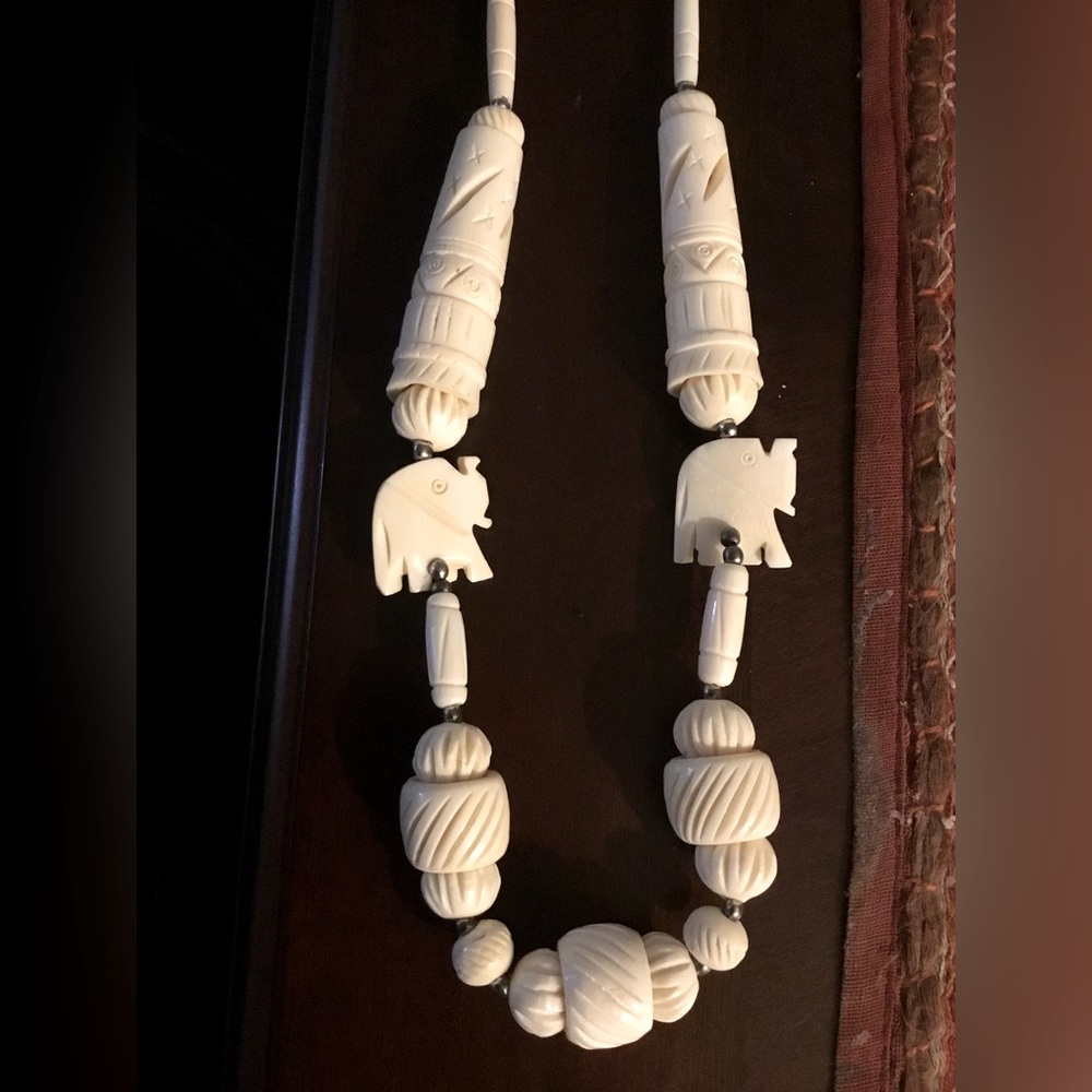 Vintage Ivory Elephant Necklace